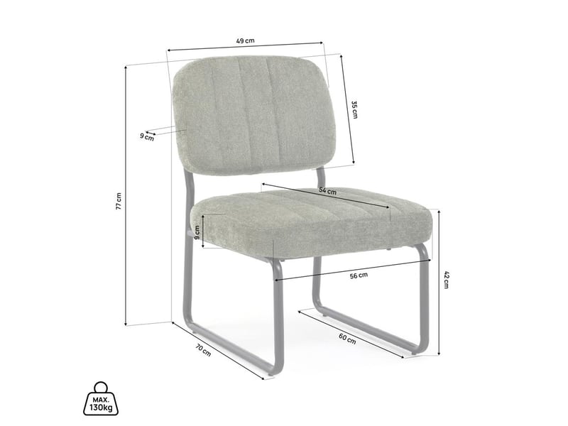  Fauteuil kaki rembourré pieds métal noir et tissu chenille - paola PAOLA - Conforama D