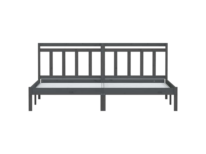  Lit double- lit adulte -  cadre de lit sans matelas gris bois massif 200x200 cm  - Conforama C
