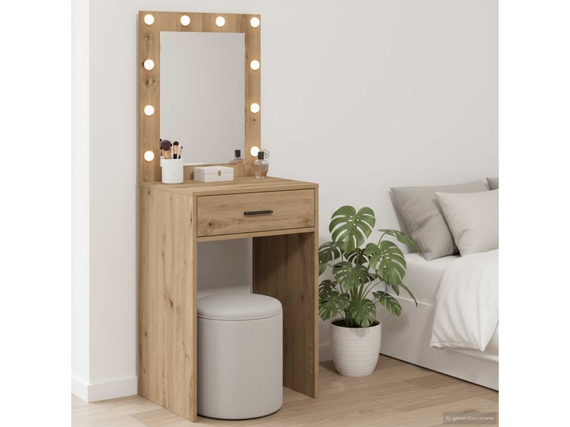  Coiffeuse, table de toilette chêne artisanal 50x41x135 cm shl98966  - Conforama B