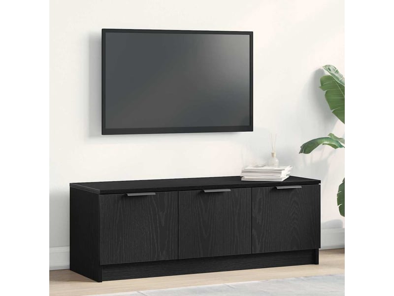  Meuble tv - banc tv - meuble de rangement 102 x 35 x 36,5 cm chêne noir bois d'ingénierie  - Conforama B