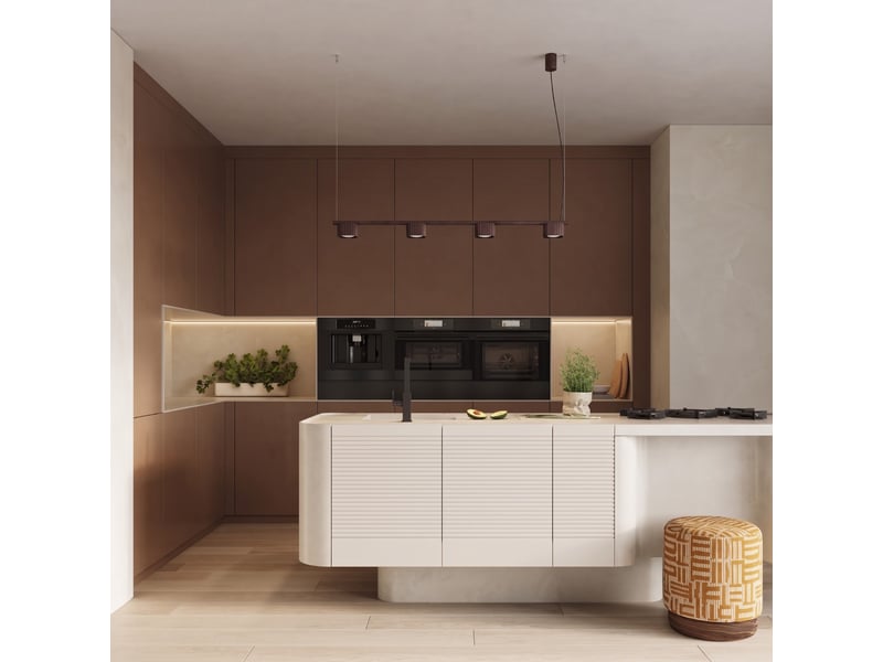  Lustre riff 4 brun gx53 aluminium moderne 208x122x10cm SL.3083 - Conforama B