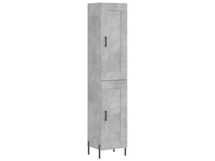 Buffet haut - bahut - meuble de rangement gris béton 34,5x34x180 cm bois d'ingénierie