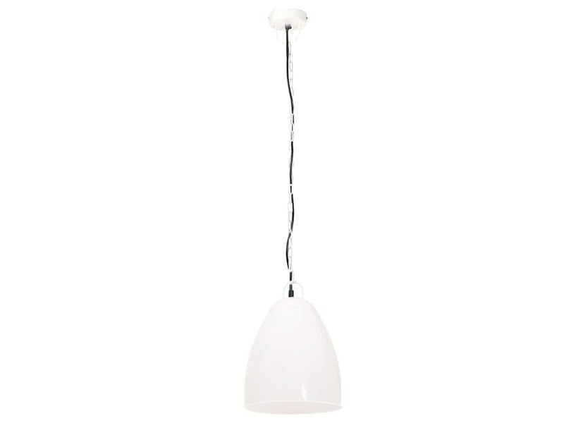  Lampe suspendue, suspension luminaire industrielle 25 w blanc rond 32 cm e27  - Conforama D