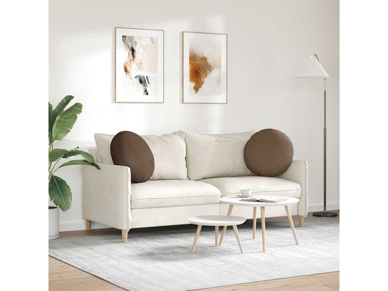  Lot de 2 coussins de siège, coussins décoratifs tissu marron ø50 x 19 cm cf59845  - Conforama D