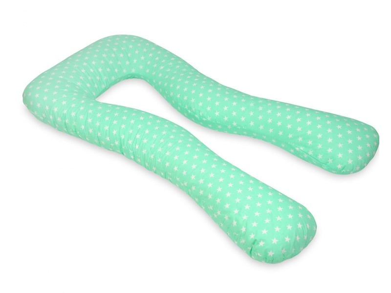  Coussin à usages multiples etoiles blanches sur fond bleu menthe 42004328 - Conforama A