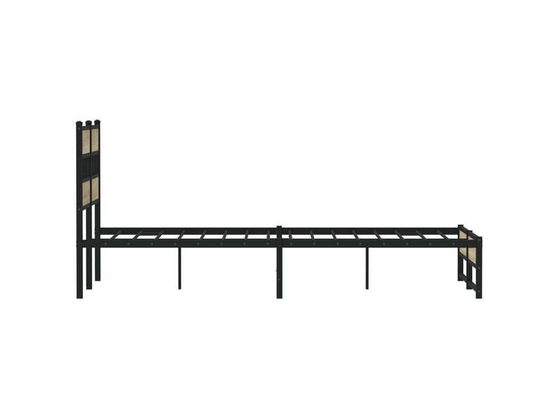  Lit double- lit adulte -  cadre de lit en métal sans matelas chêne sonoma 120x190 cm  - Conforama D