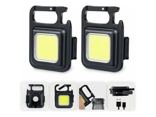 2x mini led travail lampes d'inspection rechargeable 800 lumens magnétique lampe portable petites porte-clés lampes de poche étanches pour la réparati