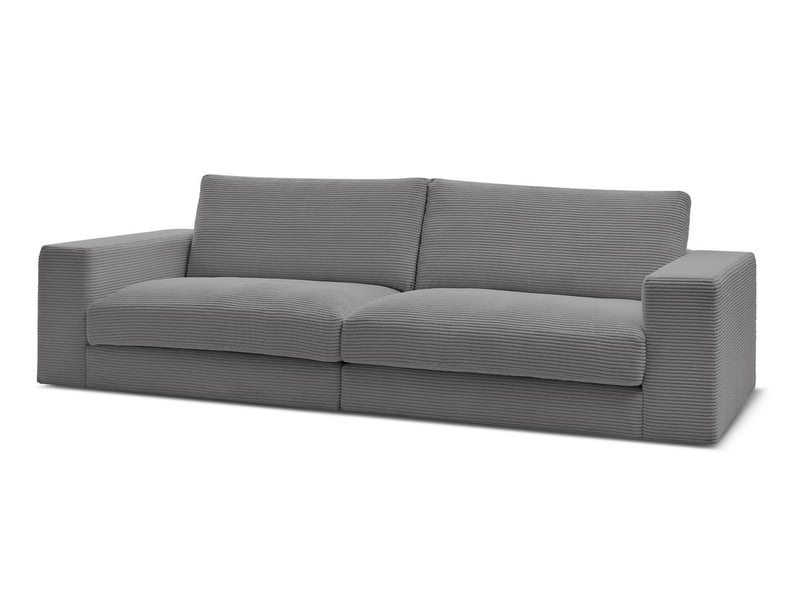  Bobochic canapé droit fixe 3 places leonard velours côtelé gris foncé LEONARD - Conforama A