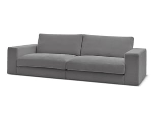 Canapé droit fixe BOBOCHIC LEONARD 3 places Tissu gris