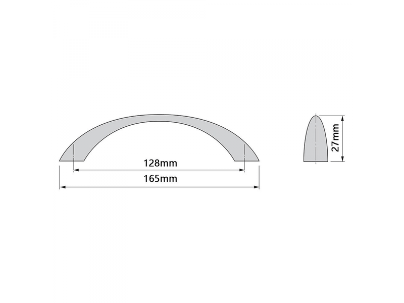  Jeu de 2 poignées pour meubles - boutons de tiroir avec vis - l165mm, distance entre axes 128mm - zamak - aluminium peint - pour commode et armoire  - Conforama B