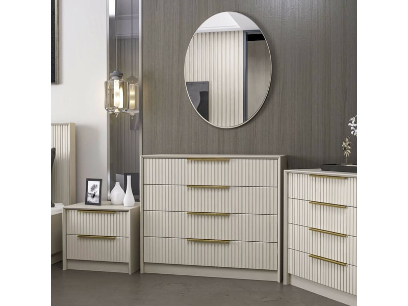  Commode nepartak, 7 tiroirs, 100x45x85h cm gris ciment Nepartak - Conforama D