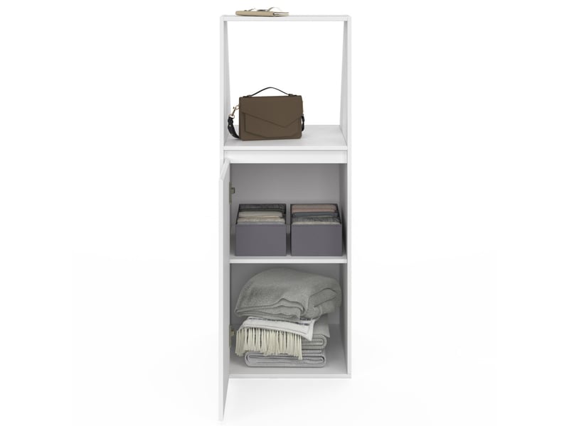 Armoire sous pente 1 porte et 1 niche tomi 40 x 50 x 70-110 cm blanc  - Conforama D