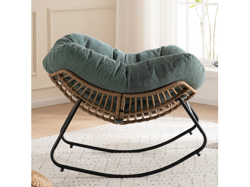  Chaise à bascule 95x107x83 cm structure métallique vert  - Conforama E