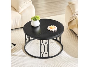 Table basse rond(e) coloris noir STILVORA 