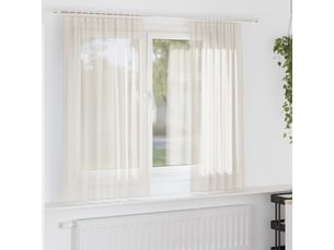 Lot de 2 rideaux en voile, voilages à œillets couleur crème cf44258