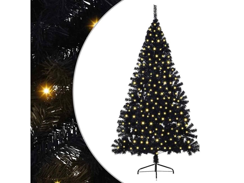  Sapin de noël, arbre de noël artificiel pré-éclairé noir 180 cm pvc cf61351  - Conforama A