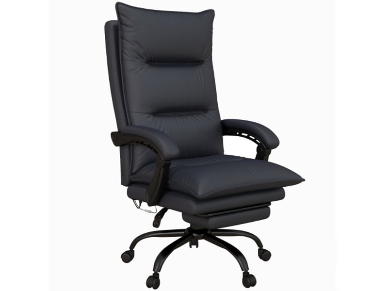  Chaise de bureau massante réglable en hauteur avec repose-pieds, gris foncé, bureau et télétravail  - Conforama A