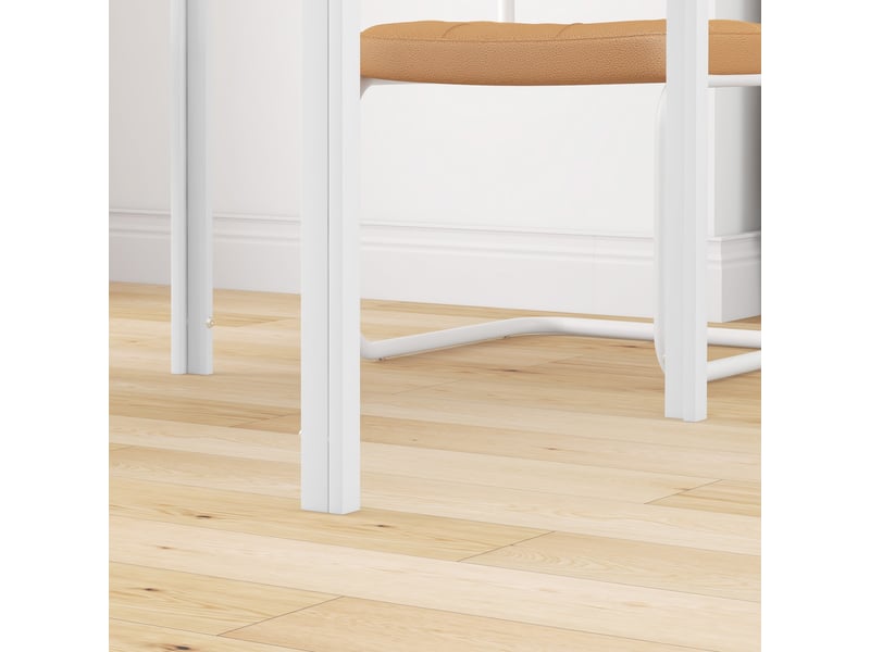  Table à manger carrée,75x75x75 cm,pour 4 personnes,verre,blanc  - Conforama E