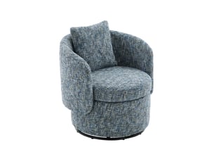 Fauteuil fixe pivotant <strong>OKMYHOME</strong> <strong></strong> Tissu bleu vendu A l'unité