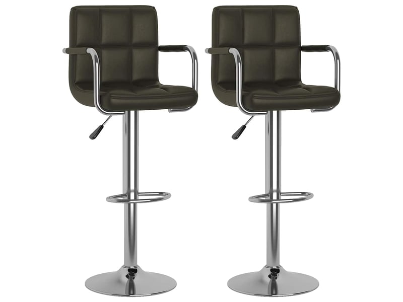  Lot de 2 tabouret de bar, chaise de bar marron similicuir shl22804  - Conforama A
