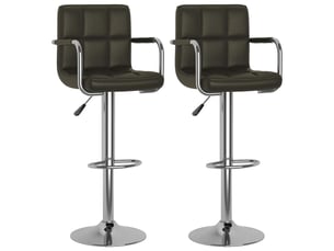 Lot de 2 tabouret de bar, chaise de bar marron similicuir shl22804