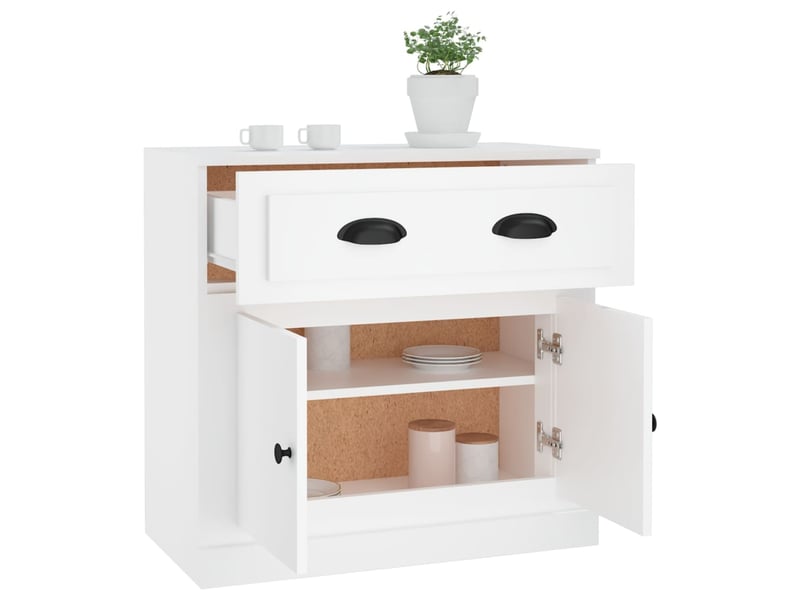  Buffet - bahut - meuble de rangement blanc 70x35,5x67,5 cm bois d'ingénierie  - Conforama E