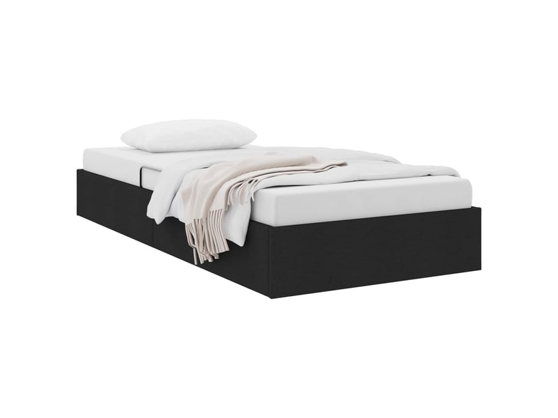  Lit simple- lit adulte -  cadre de lit ottoman avec stockage noir 100 x 200 cm tissu  - Conforama B