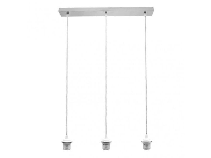  Armature de rampe de plafond fabrilamp nia chromé 3 x e27 réglable 15-105 cm 60x6 cm 201293R20 - Conforama A