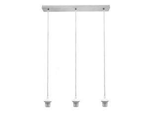 Armature de rampe de plafond fabrilamp nia chromé 3 x e27 réglable 15-105 cm 60x6 cm