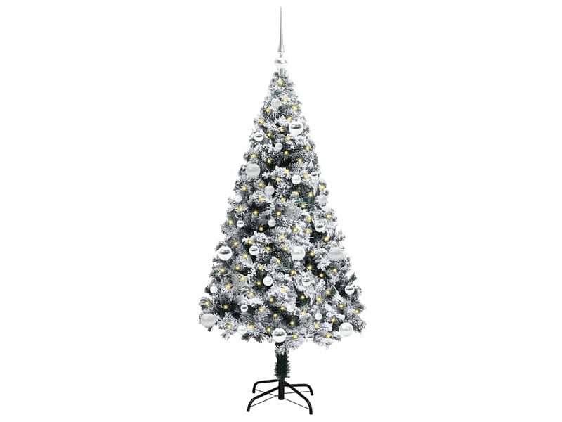  Sapin de noël artificiel, arbre de noël blanc 150 cm pvc, acier et plastique shl8121  - Conforama C