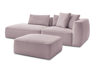 Canapé droit fixe BOBOCHIC LEOPOLD 4 places Velours violet
