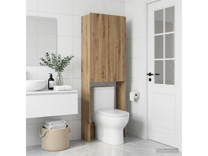  Armoire de toilette, meuble de toilette zwolle chêne artisanal 66x25.5x190 cm  - Conforama C