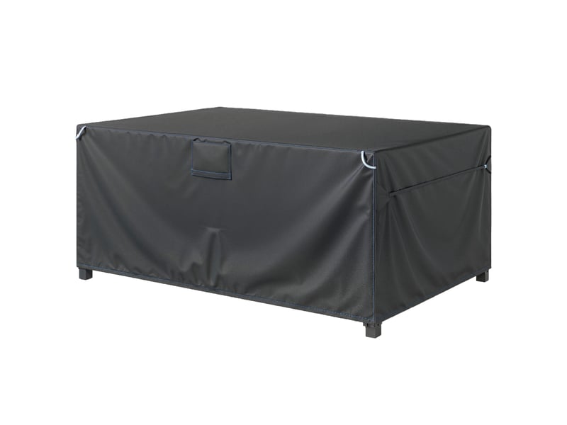 Housse protection mobilier jardin 180×120×74 cm, tissu oxford 420d imperméable coupe-vent anti-uv résistante hiver, noire - Conforama B