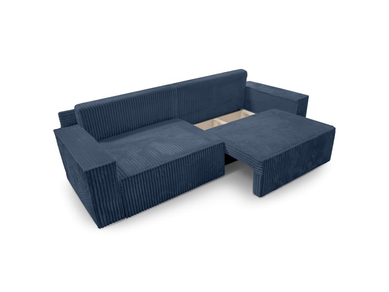  Farah - canapé droit assise profonde 3 places convertible en velours côtelé épais  - Conforama C