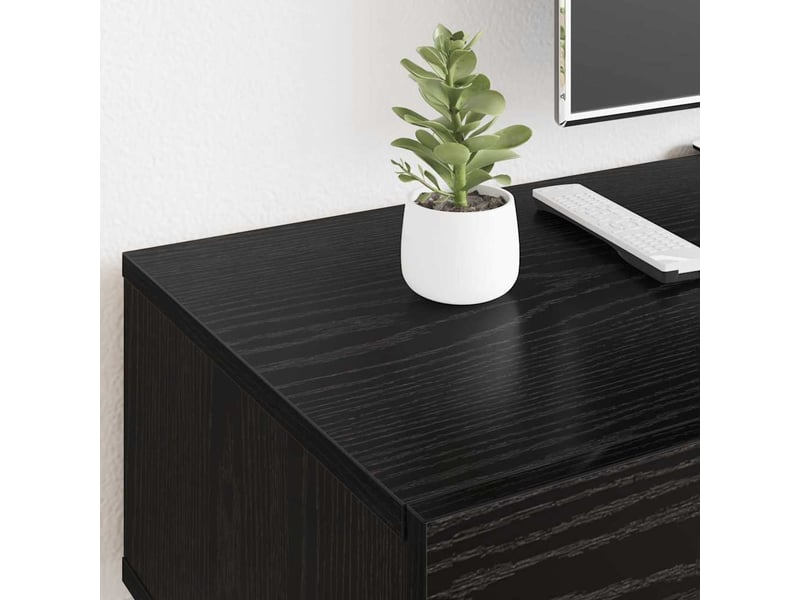  Meuble tv - banc tv - meuble de rangement 150 x 36 x 30 cm chêne noir bois d'ingénierie  - Conforama D