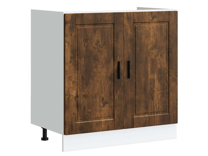 Meuble de cuisine, meuble bas pour évier chêne fumé bois ingénierie - Conforama A