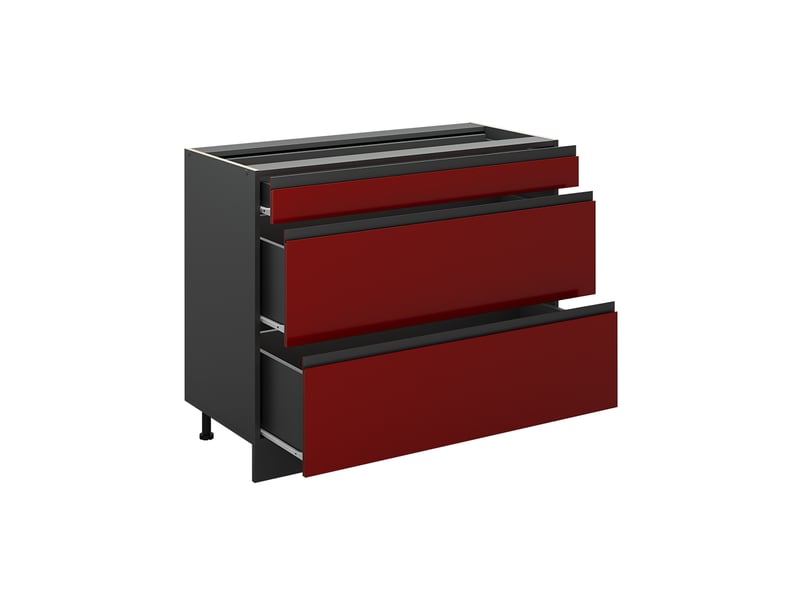  Vicco meuble cuisine, rougeanthracite, 100cm plan de travail anthracite  - Conforama C