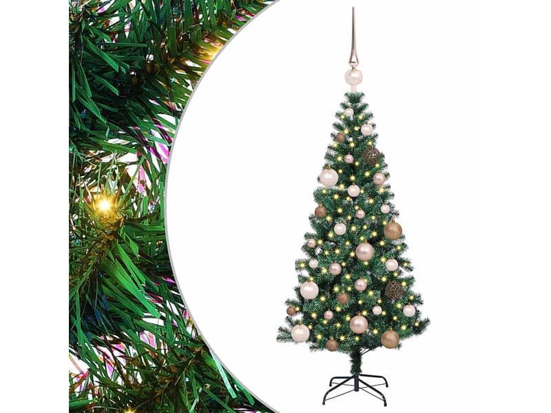  Sapin de noël artificiel, arbre de noël pré-éclairé vert 120 cm pvc et métal shl9249  - Conforama A
