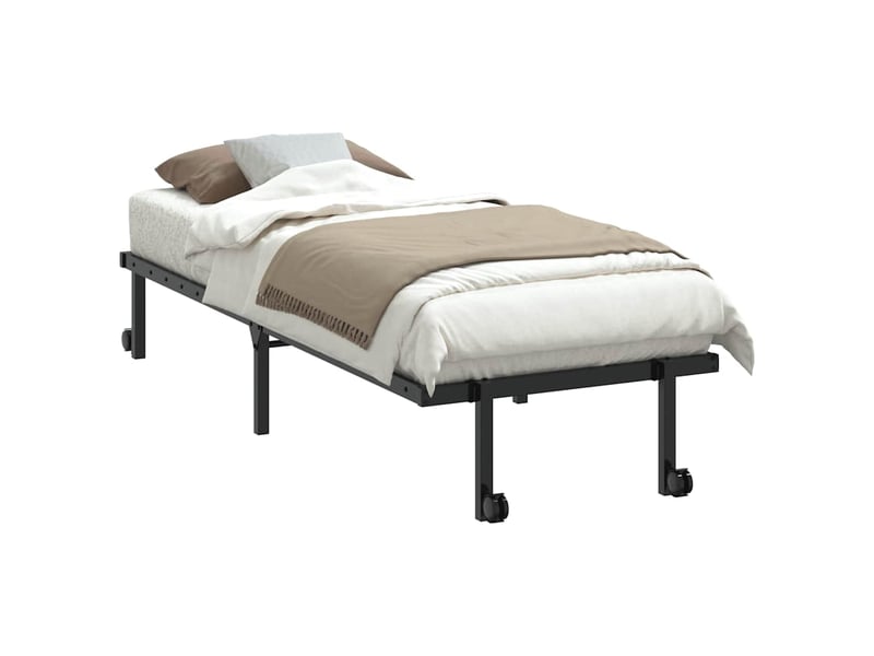Lit simple- lit adulte - cadre de lit sans matelas pliable noir 80x200 cm acier - Conforama B