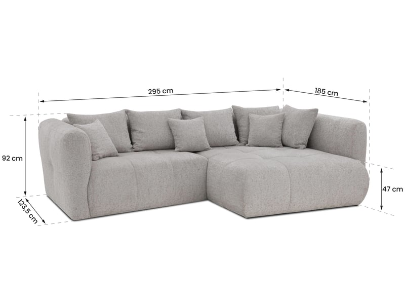  Canapé d'angle beige fixe 4 places  - Conforama H