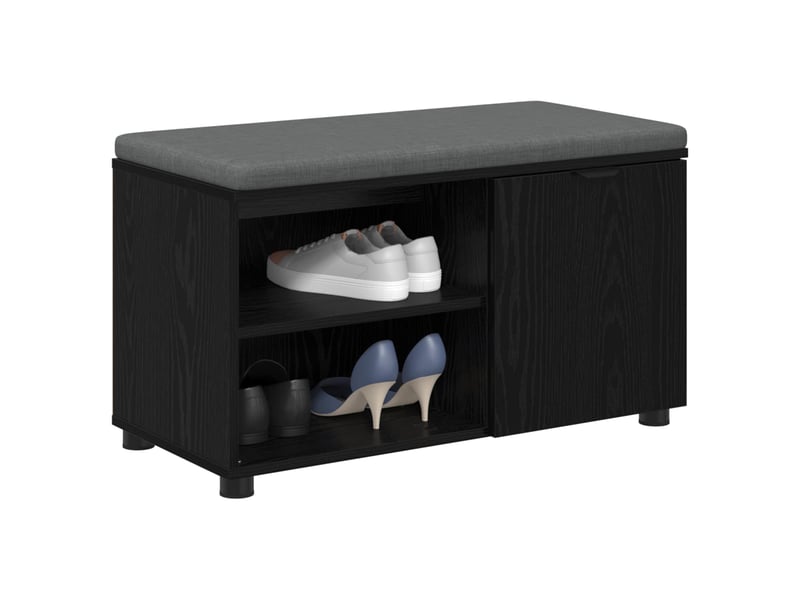  Banc d'entrée, banc interieur avec coussin chêne noir 80x38x46 cm shl42536  - Conforama C