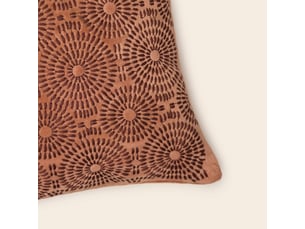 Housse de coussin en velours brodé de fil coton  solaya