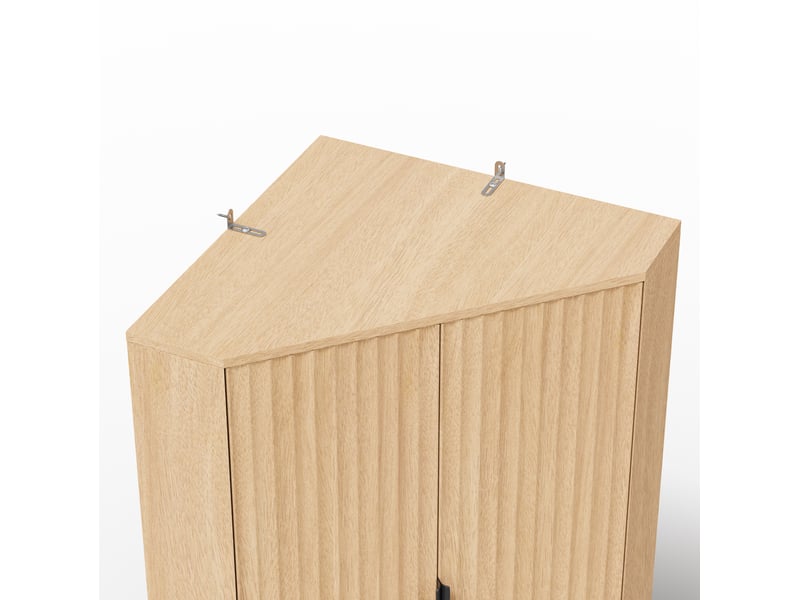  Meuble de rangement d’angle 60x60x172 cm 4 portes mdf naturel  - Conforama D