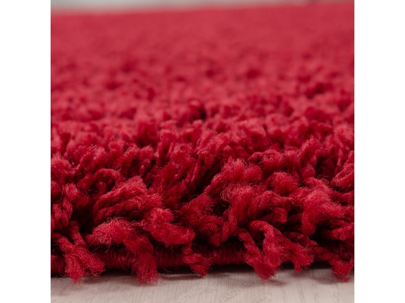 Shaggy - tapis uni rond - rouge 120 x 120 cm LIFE1201201500RED - Conforama C