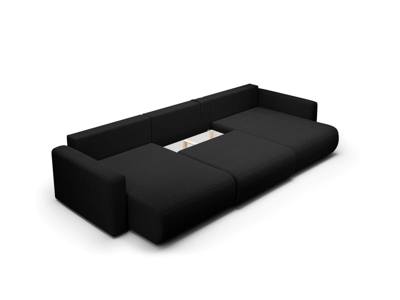  Canapé d'angle convertible 5 places welly u noir  - Conforama B