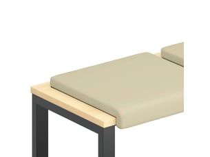 Lot de 2 coussins de banc, coussins d'assise, coussins pour chaisecanapé simili cuir crème profondeur 35 cm cf52489