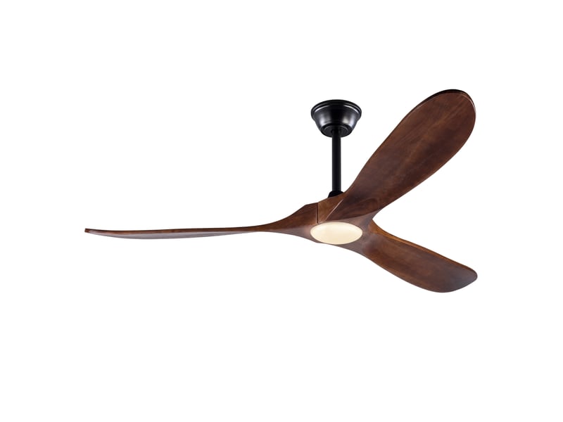  Ventilateur de plafond 60 pouces avec lumière et télécommande, 3 pales en bois foncé, 3 cct, réversible  - Conforama A