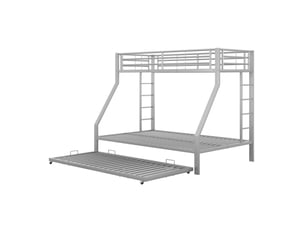 Lit superposé 90x200 cm <strong>OKMYHOME</strong> <strong></strong> coloris argenté