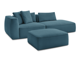 Canapé droit fixe BOBOCHIC LEOPOLD 4 places Velours bleu
