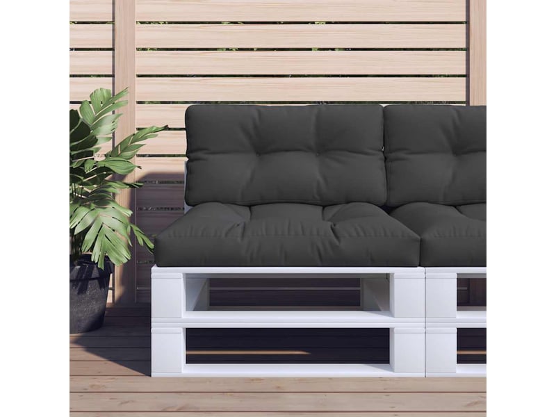  Lot de 2 coussins de palette, coussins de canapé noir tissu cf59584  - Conforama B